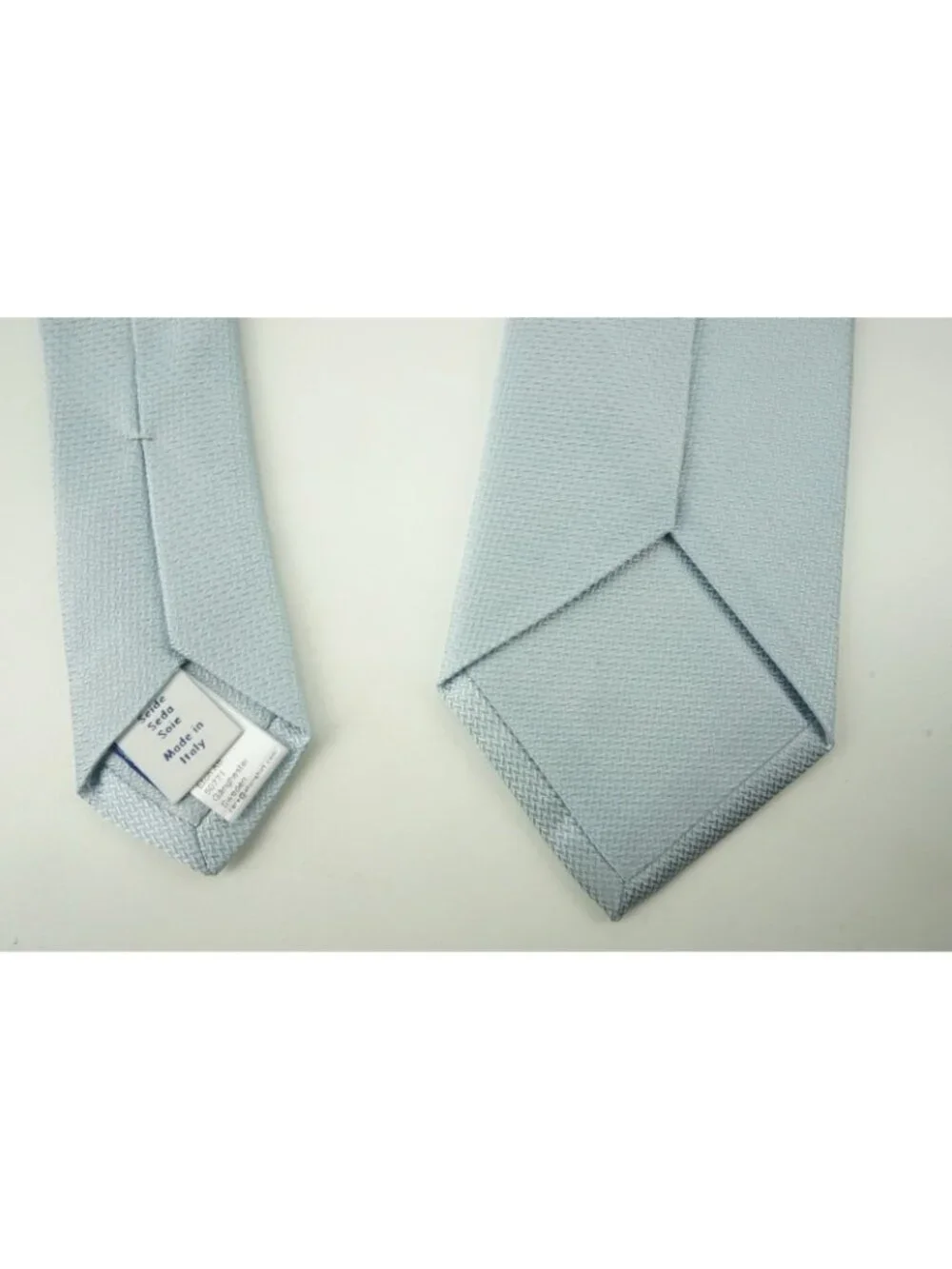 Eton Arctic Blue Herringbone 100% Silk Tie Brand New With Tags